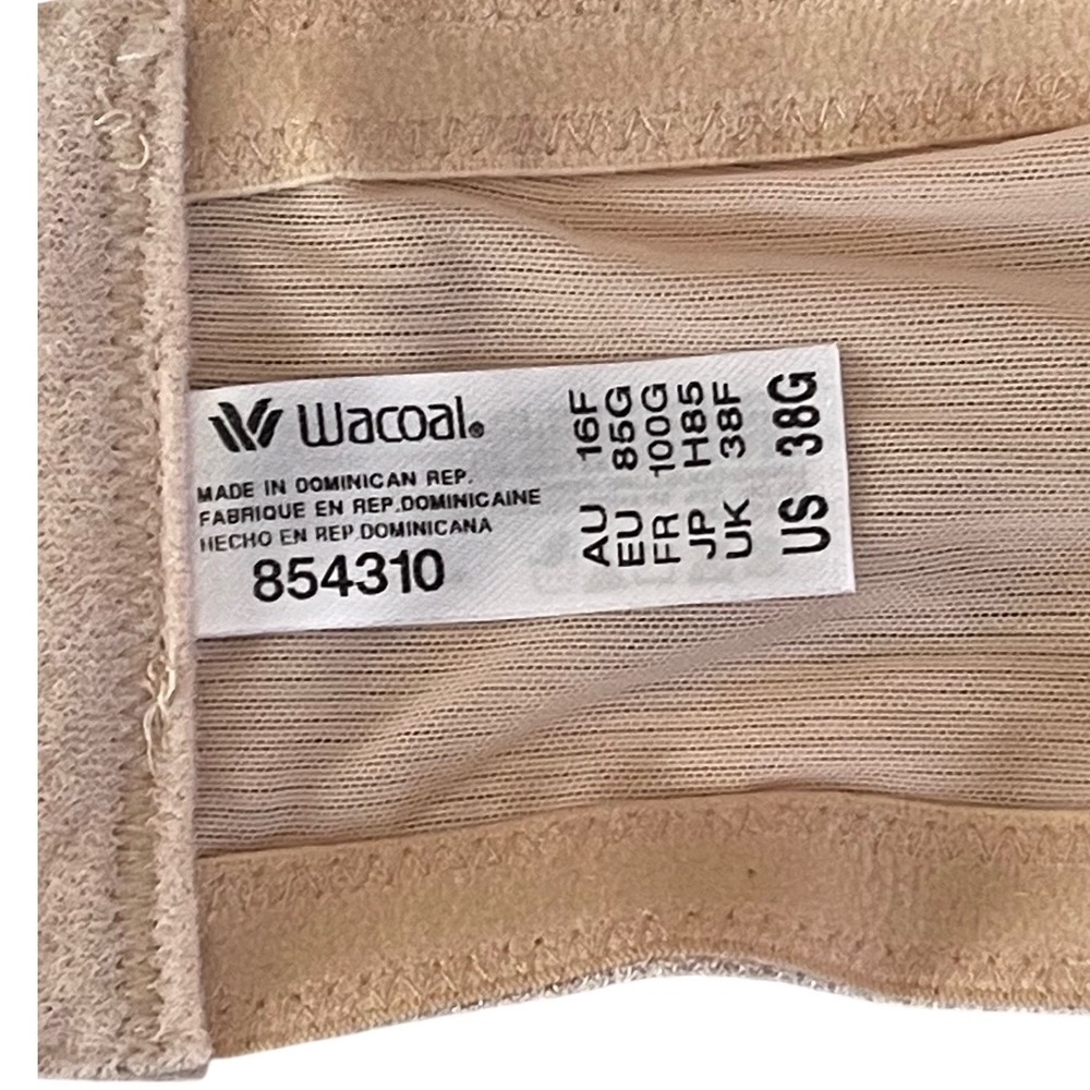 Wacoal visual effects minimizes Strapless Bra 38G Nude Underwire 854310 NWT - Picture 3 of 6